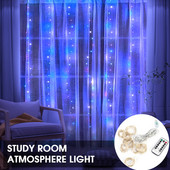 3M varavīksnes LED vītnes aizkaru gaismas pasaku stīgu tālvadības pults USB Ziemassvētku lampa svētku rotājums mājas guļamistabas logam