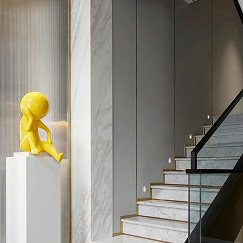 Led lépcsőlámpa süllyesztett alumínium négyzet alakú kerek fali lámpa arany fehér beltéri kültéri vízálló lépcsős konyhai előtérhez