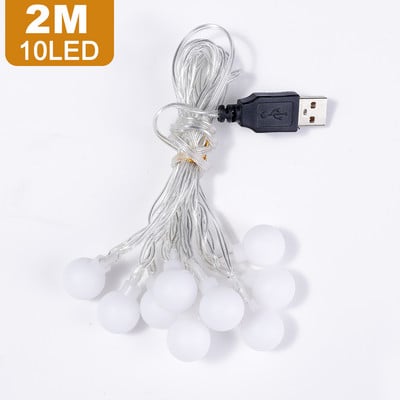 2/3/6M LED cu bile rotunde șir de lumini USB lampă Ghirlanda de Crăciun zâne șir de iluminat petrecere în aer liber grădină dormitor decorare