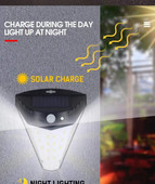 Új napelemes LED-es kültéri lámpa mozgásérzékelős LED-es fali lámpák vízálló napelemes kerti utcai lámpa kültéri világításhoz