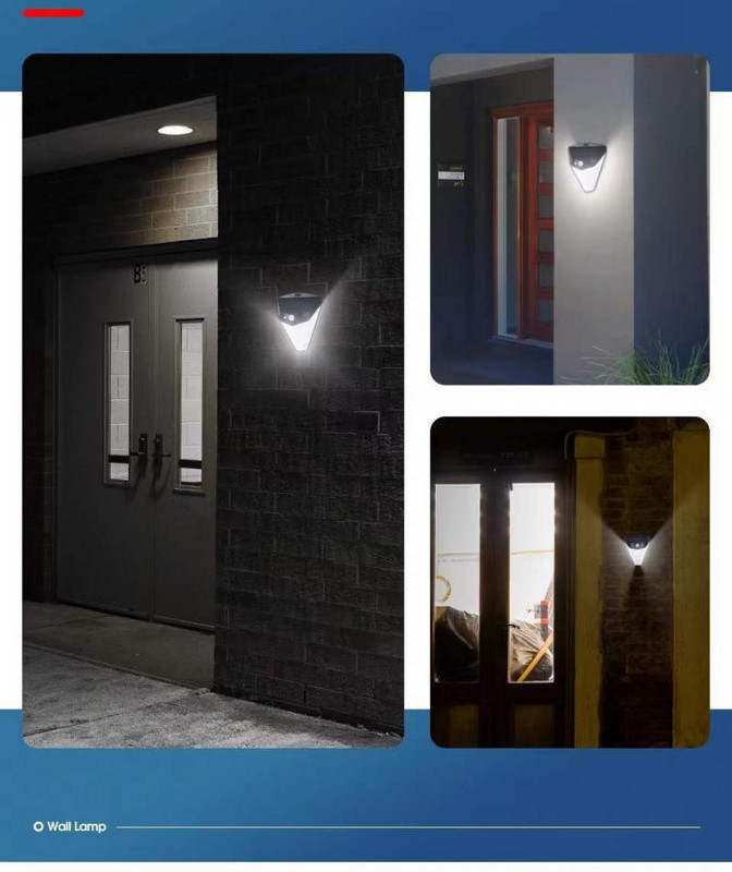 Új napelemes LED-es kültéri lámpa mozgásérzékelős LED-es fali lámpák vízálló napelemes kerti utcai lámpa kültéri világításhoz