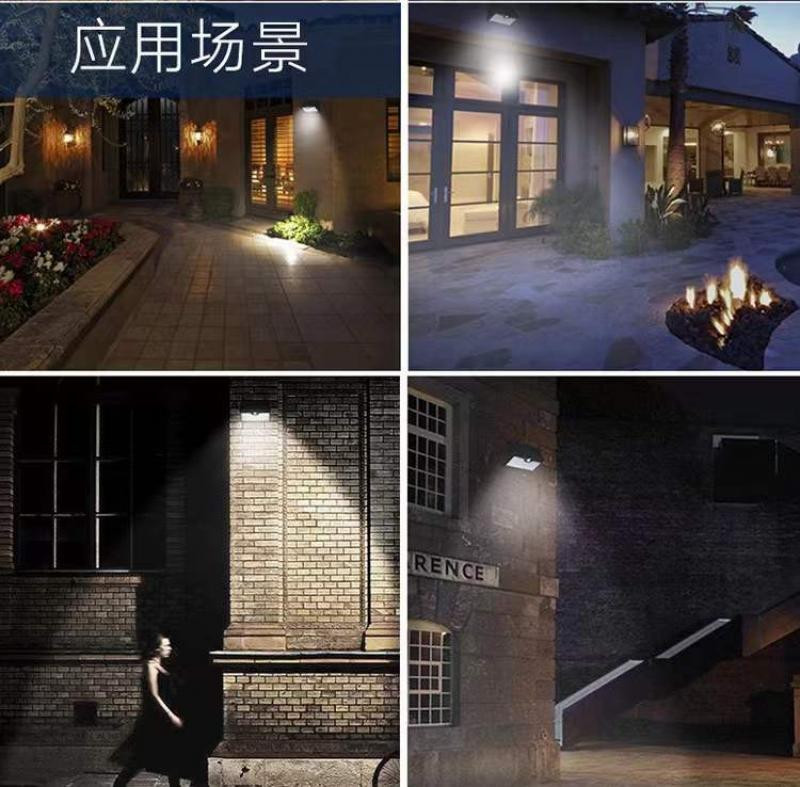 Új napelemes LED-es kültéri lámpa mozgásérzékelős LED-es fali lámpák vízálló napelemes kerti utcai lámpa kültéri világításhoz