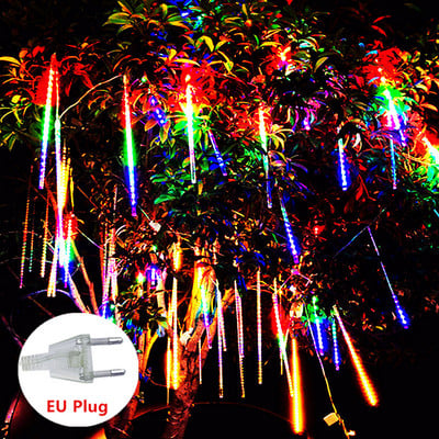 Meteorų dušo styginių lempučių kalėdinės dekoracijos, skirtos fėjos sodui, vestuvių vakarėlio dekoravimui Lauko šviestuvai Pasakų šviesų užuolaidos