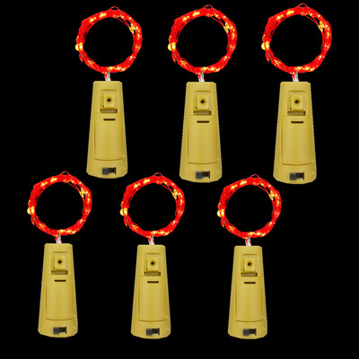 6ps vyno butelio apšvietimas su kamštinėmis LED lempučių stygomis Baterija Fairy Lights girlianda Kalėdų eglutė „Pasidaryk pats“ Navidad vestuvių baro puošmena