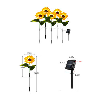 Saules saulespuķes āra dārza zāliena apgaismojums IP65 ūdensizturīgs saules ziedu celiņa apgaismojums iekšpagalma kāzu svētku dekorēšanai
