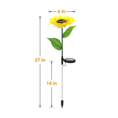 Saules saulespuķes āra dārza zāliena apgaismojums IP65 ūdensizturīgs saules ziedu celiņa apgaismojums iekšpagalma kāzu svētku dekorēšanai