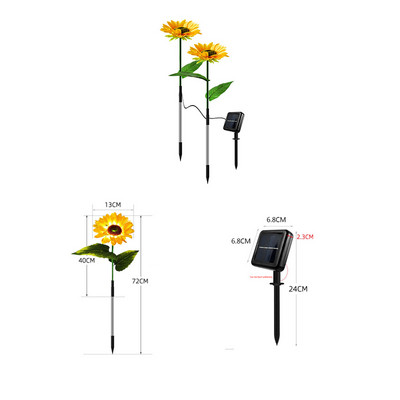 Saules saulespuķes āra dārza zāliena apgaismojums IP65 ūdensizturīgs saules ziedu celiņa apgaismojums iekšpagalma kāzu svētku dekorēšanai