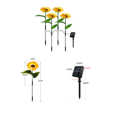 Saules saulespuķes āra dārza zāliena apgaismojums IP65 ūdensizturīgs saules ziedu celiņa apgaismojums iekšpagalma kāzu svētku dekorēšanai