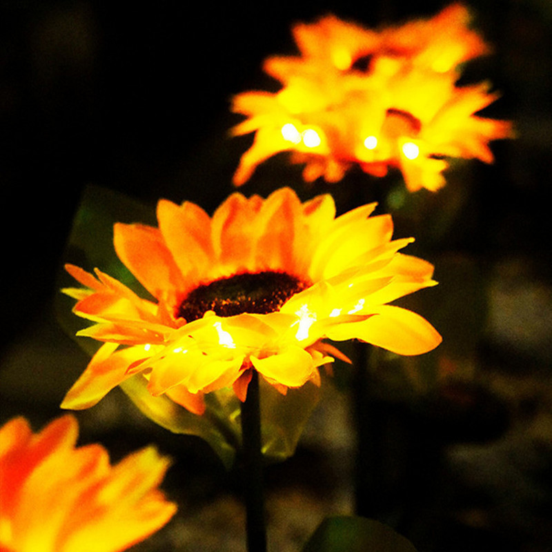 Saules saulespuķes āra dārza zāliena apgaismojums IP65 ūdensizturīgs saules ziedu celiņa apgaismojums iekšpagalma kāzu svētku dekorēšanai