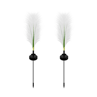 2gab Saules zāliena atmosfēras gaisma Vienkārša uzstādīšana Fragmīti Dekoratīvās celiņa ainavas gaismas Iebūvētais akumulators pagalmam