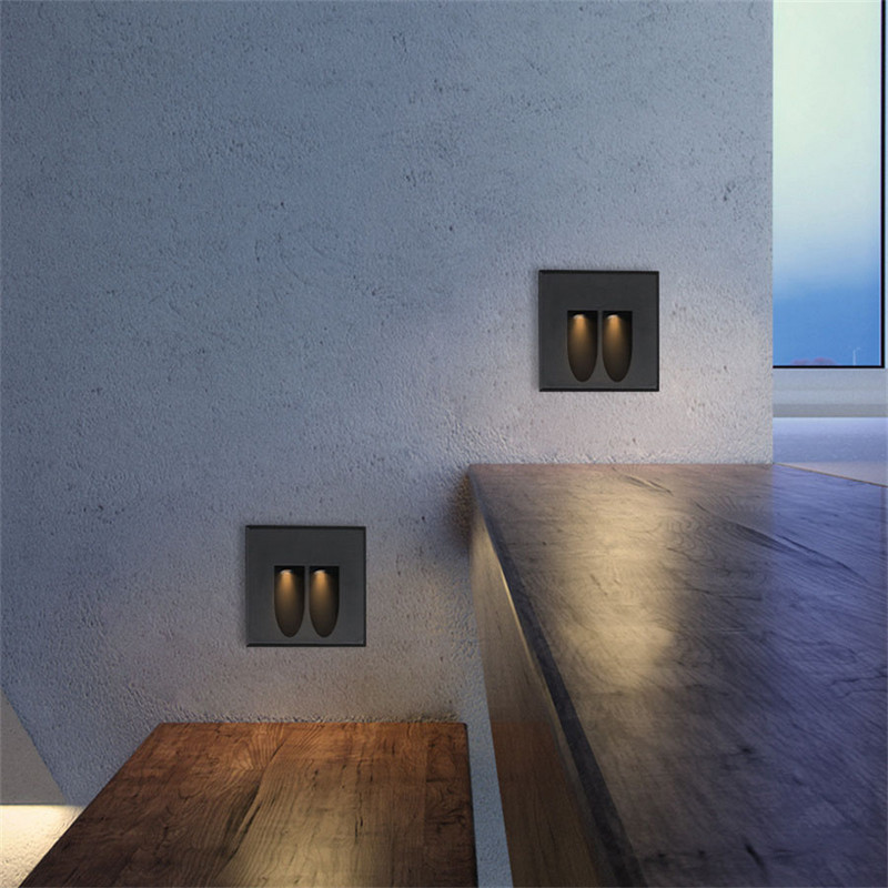 Lauko įleidžiama LED laiptų šviesa vandeniui atspari laiptų lempa Aliuminio prieškambario laiptų lempa kojoms vila sodo tako sieninė kampinė lempa