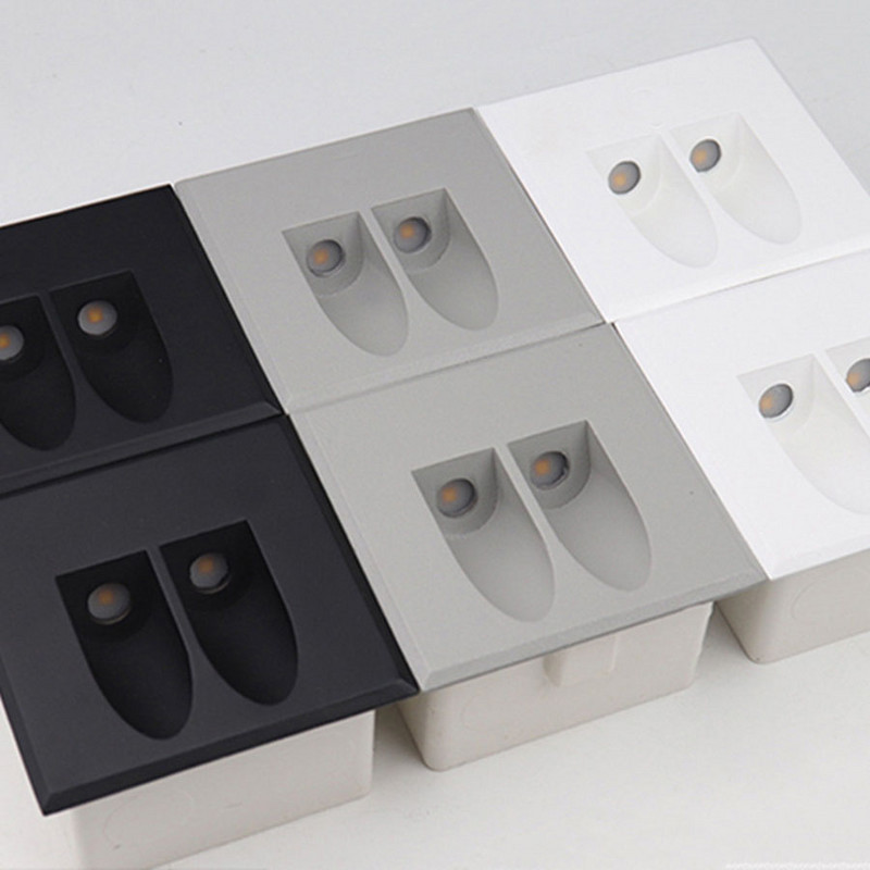 Lauko įleidžiama LED laiptų šviesa vandeniui atspari laiptų lempa Aliuminio prieškambario laiptų lempa kojoms vila sodo tako sieninė kampinė lempa