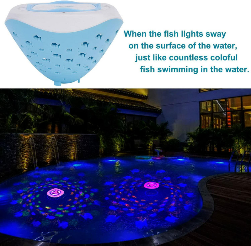 Peldošs peldbaseina apgaismojums Ūdensizturīgs krāsains ar baterijām darbināms iegremdējamais dīķa vanna burbuļvanna Spa strūklaka projektors bērniem dāvanas