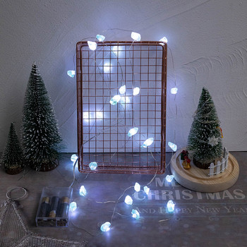 30 LED Φωτάκια χορδής από φυσική πέτρα από κρύσταλλο Λευκό φως Μπαταρία με τροφοδοσία USB Χάλκινο σύρμα για Διακόσμηση μπαρ παραθύρου δωματίου για γιορτές