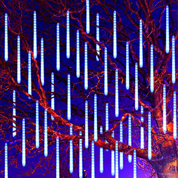 8 Tubes Meteor Shower Rain Led String Lights Γιρλάντες του δρόμου Διακοσμήσεις χριστουγεννιάτικων δέντρων για εξωτερικούς χώρους Navidad Fairy φώτα κήπου