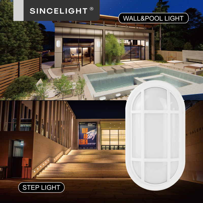 Morden 15 W LED starpsienu sienas gaismeklis IP65 ūdensnecaurlaidīgs āra virsmas, ieplūstošas montāžas drošības ovāls lampas armatūra garāžas iekšpagalma verandai