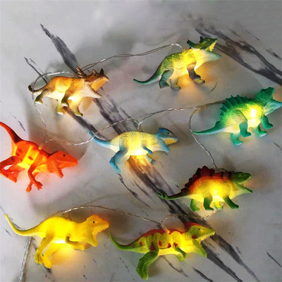 10 LED-es dinoszaurusz füzér lámpa gyerekeknek karácsonyi tündérfények gyerekszoba fényei parti ajándék Jurassic világ dekor zsinór