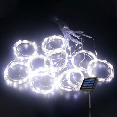 3Mx3M saulės šviesos diodų užuolaidų stygos šviesos girlianda Kalėdų žibintai Vestuvių fėjos šviesos vakarėlio kiemo sodo dekoravimas šventinis apšvietimas