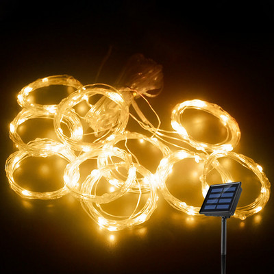 3Mx3M saulės šviesos diodų užuolaidų stygos šviesos girlianda Kalėdų žibintai Vestuvių fėjos šviesos vakarėlio kiemo sodo dekoravimas šventinis apšvietimas