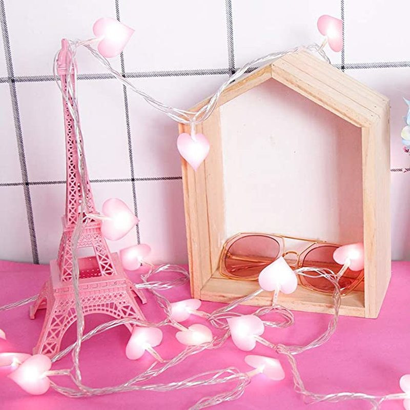 20 Led mīlestības sirds kāzu dekorācijas gaismas virtenes Rozā meiteņu kāzu ballīte Mājas dekors Pasaku vītne Valentīna dienas dāvanas
