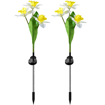 2gab. Ziedu zāliena dekoratīvās gaismas Izturīgs saules ainavu apgaismojums Vienkārša uzstādīšana Simulēts iebūvēts akumulators mājas dārzam