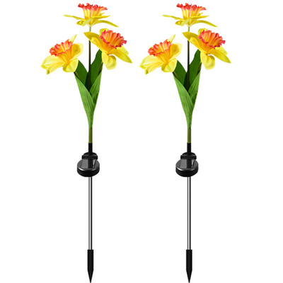 2gab. Ziedu zāliena dekoratīvās gaismas Izturīgs saules ainavu apgaismojums Vienkārša uzstādīšana Simulēts iebūvēts akumulators mājas dārzam