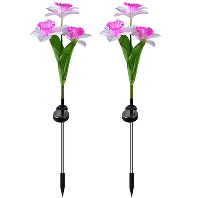 2gab. Ziedu zāliena dekoratīvās gaismas Izturīgs saules ainavu apgaismojums Vienkārša uzstādīšana Simulēts iebūvēts akumulators mājas dārzam