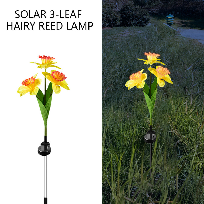 2gab. Ziedu zāliena dekoratīvās gaismas Izturīgs saules ainavu apgaismojums Vienkārša uzstādīšana Simulēts iebūvēts akumulators mājas dārzam