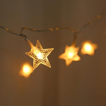 Светлини със звездни връвчици Гирлянди LED приказни светлини Батерия 1,5M/3M/6M Външна градинска лампа с гирлянди Светлини от връв за завеси Коледен декор