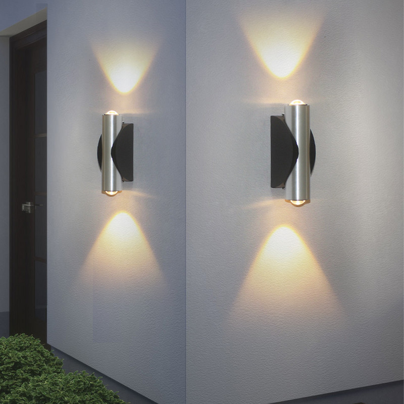 LED vandeniui atspari sieninė lempa viduje ir lauke aliuminio aukštyn ir žemyn apšvietimas veranda Sodas Miegamasis Vonios kambarys Šilta balta Šalta balta