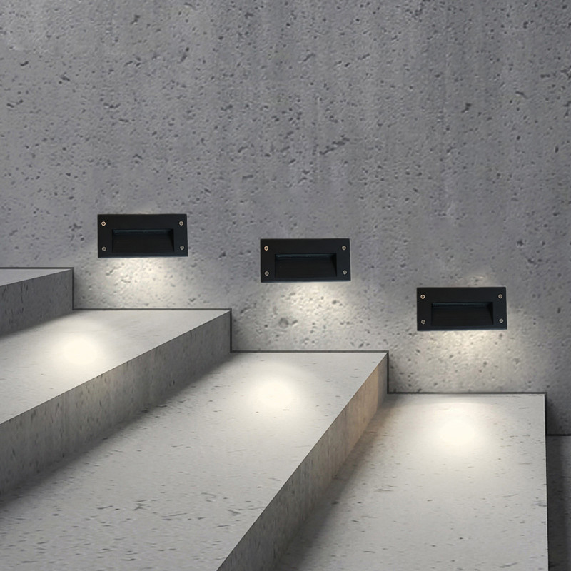 6W ugradne LED zidne svjetiljke Aluminijske vodootporne reflektore Svjetlo za hodnik Kućna rasvjeta Stepenice Vanjski reflektori Vrtno svjetlo