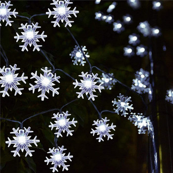 Нова година Снежинка Звездна топка LED низ Фея Светлини Улични гирлянди Градина Направи си сам Украси за коледно дърво Външен сватбен декор