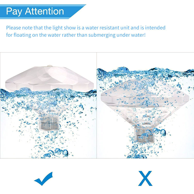 LED diskotēkas gaismas peldbaseins ūdensizturīgs LED bateriju jauda Daudzkrāsu maināma ūdens dreifējošā lampa peldošā gaisma drošības piliens