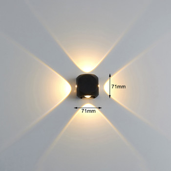 6W 12W Φωτιστικό τοίχου εξωτερικού χώρου Αδιάβροχο IP65 Αλουμινίου Μικρή μπάλα Μαύρο Λευκό Διακοσμητικός Φωτισμός Εξωτερικού Διαδρόμου Βεράντας Φωτιστικό τοίχου