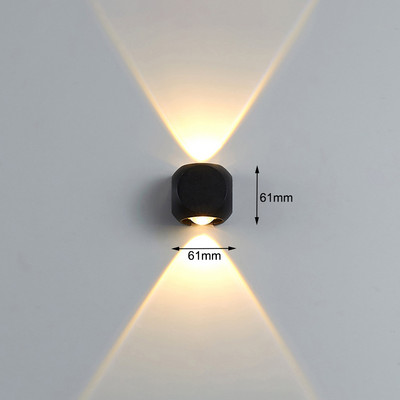 6W 12W Lampă de perete pentru exterior, impermeabilă IP65, din aluminiu, bilă mică, alb, negru, iluminat decorativ, lumină de perete pentru veranda pentru culoar