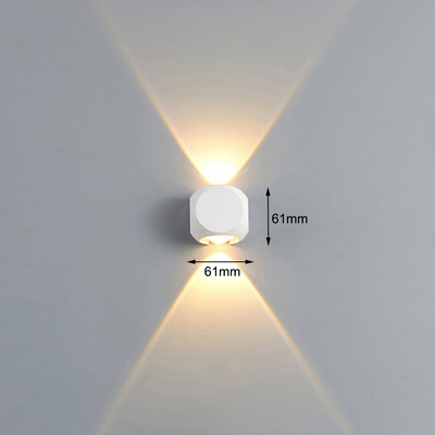 6W 12W Lampă de perete pentru exterior, impermeabilă IP65, din aluminiu, bilă mică, alb, negru, iluminat decorativ, lumină de perete pentru veranda pentru culoar