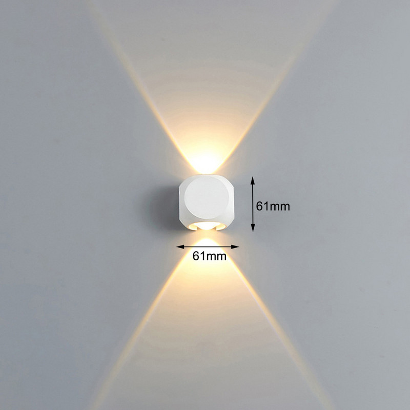 6W 12W Lampă de perete pentru exterior, impermeabilă IP65, din aluminiu, bilă mică, alb, negru, iluminat decorativ, lumină de perete pentru veranda pentru culoar