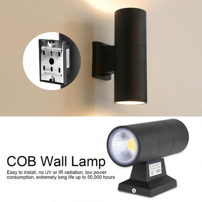 6W външно осветление COB Стенна лампа Външна водоустойчива лампа с две глави за спалнята на коридора LED лампа за аплик