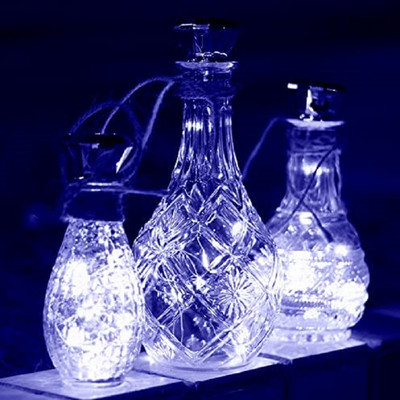 20LED Garland Saules vīna pudeļu gaismas Saules vara stieples Fairy Lights Dimanta korķa formas lampa kāzu ballīšu dārza dekorēšanai