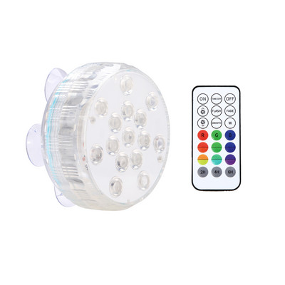 15 LED povandeniniai žibintai RF nuotolinis visiškai vandeniui atsparus baseino apšvietimas su magnetais ir siurbimo taurelėmis 16 spalvų panardinami žibintai