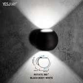 IP65 ūdensnecaurlaidīgs iekštelpu āra LED sienas apgaismojums uz augšu uz leju Led sienas lampas, kas uzstādīts uz virsmas, apaļš dārza verandas apgaismojums mājas dekorēšanai