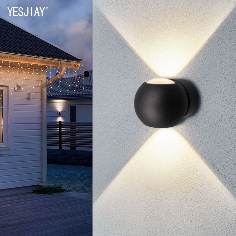 IP65 ūdensnecaurlaidīgs iekštelpu āra LED sienas apgaismojums uz augšu uz leju Led sienas lampas, kas uzstādīts uz virsmas, apaļš dārza verandas apgaismojums mājas dekorēšanai
