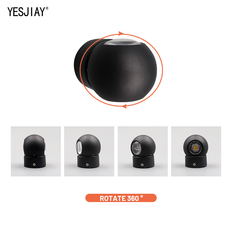 IP65 ūdensnecaurlaidīgs iekštelpu āra LED sienas apgaismojums uz augšu uz leju Led sienas lampas, kas uzstādīts uz virsmas, apaļš dārza verandas apgaismojums mājas dekorēšanai