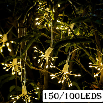 150/100LEDS Artificii Lumini Păpădie Sârmă de cupru Steaua Lumină explodează Star LED Lămpi de artificii Decor de Crăciun