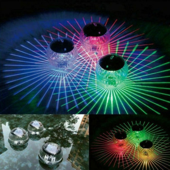 Подводна светлина за плувен басейн Led светлина Водоустойчива 7 цветна RGB променяща се LED плаваща светлина Светлина за езеро за риболов със слънчева енергия