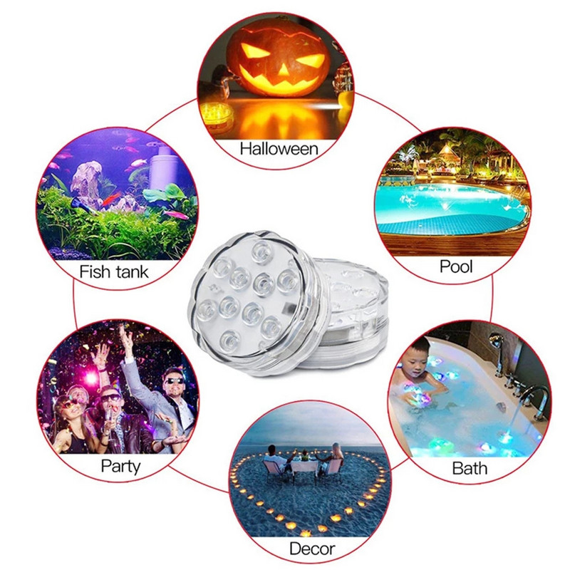 13LED RGB podvodna svjetiljka Podvodna LED noćna svjetiljka Svjetlo za bazene za vanjsku vazu Fish Ank Jezerce Disco Svadbena zabava