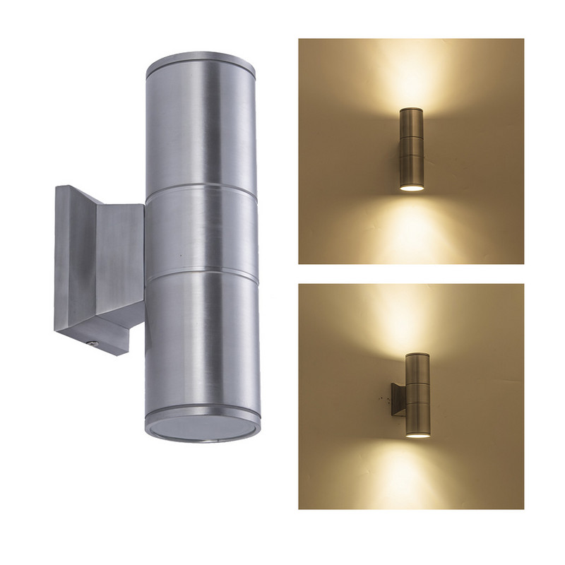 Dvigubas vienos galvutės LED sieninis šviestuvas vandeniui atsparus IP65 sodo koridoriaus lempa lauko vidaus lemputė AC85-265V