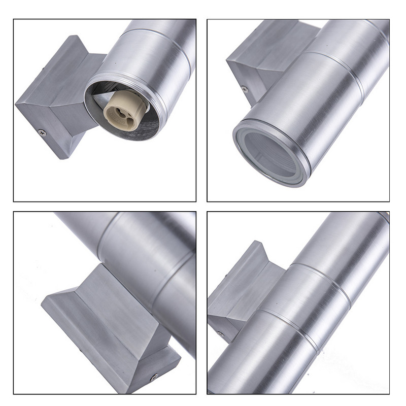 Dvigubas vienos galvutės LED sieninis šviestuvas vandeniui atsparus IP65 sodo koridoriaus lempa lauko vidaus lemputė AC85-265V