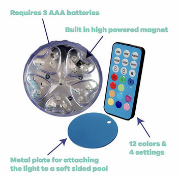 Външни LED подводни светлини Модернизирани IP68 Водоустойчива светлина за басейн Издръжливи и точни дистанционно управление Потопяеми LED светлини