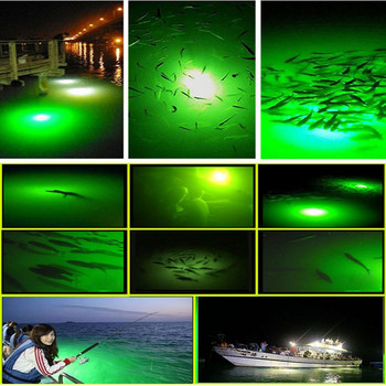 LED Αδιάβροχο Ψάρεμα Υποβρύχιο Φως 12V24V Πράσινο Λευκό Μπλε IP68 Salt Fresh Water Lure Attract Fake Bait Raft Night Fishing